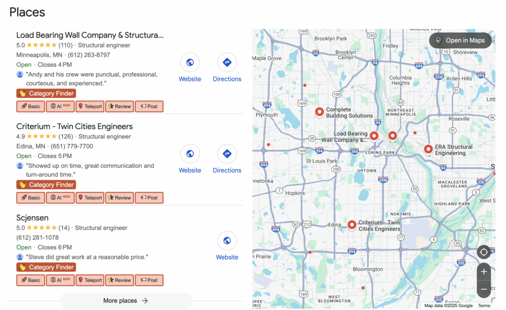 map pack for marketing strategies for contractors